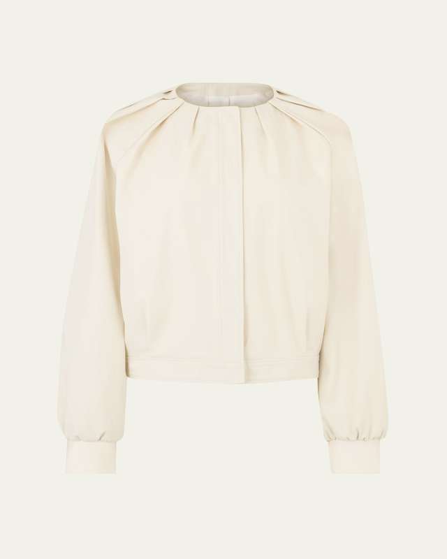 Cropped Canvas Bomber Jacket
